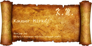 Kauser Mirkó névjegykártya